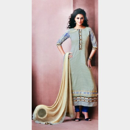 JoyVijoy’s Fashionable Cotton Salwar Kamiz and Dupatta with Ornamental Accessories